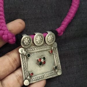 Tribal-style Flat Amulet Pendant in Silver – (CCPS0006)
