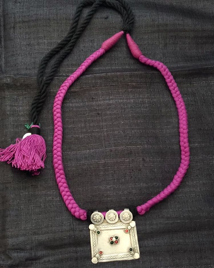 Tribal-style Flat Amulet Pendant in Silver – (CCPS0006) - Image 2