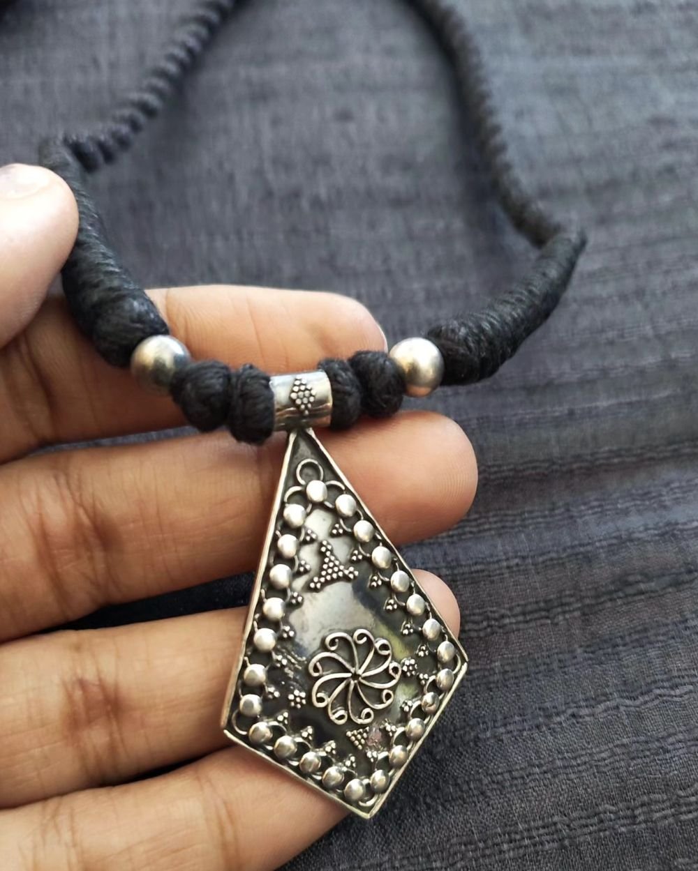 Elongated Diamond Shaped Pendant in Silver – (CCPS0008) - Image 4