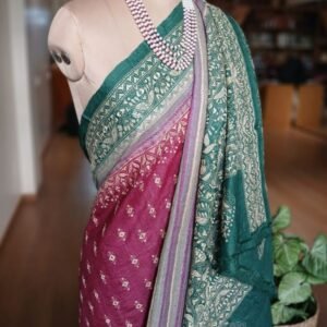 PadmaShree Takdira Begum’s Tussar Silk Kantha Saree – (SKTS1028)