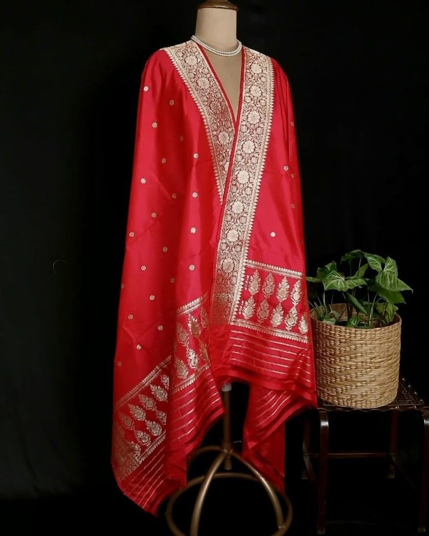 Banarasi Pure Katan Silk Dupatta – (DUPT1008) - Image 2