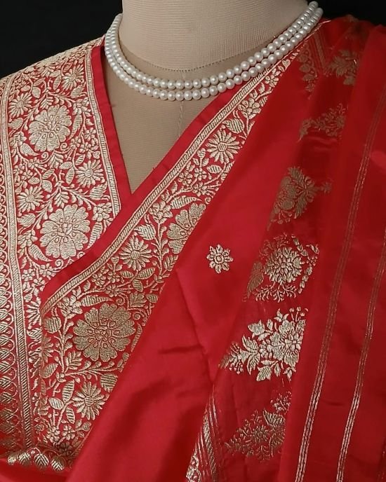 Banarasi Pure Katan Silk Dupatta – (DUPT1008) - Image 5