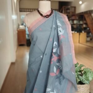 Crisp Cotton Hand Jamdani from Phulia in West Bengal – (CCHJ0015)