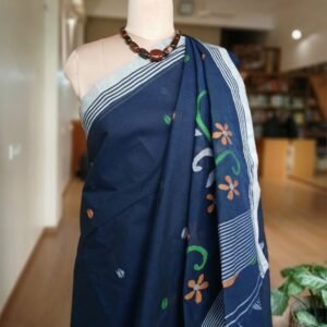 Crisp Cotton Hand Jamdani from Phulia in West Bengal – (CCHJ0013)