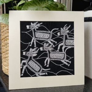 Kantha Embroidered Artwork Reindeer – (ARTW1017)