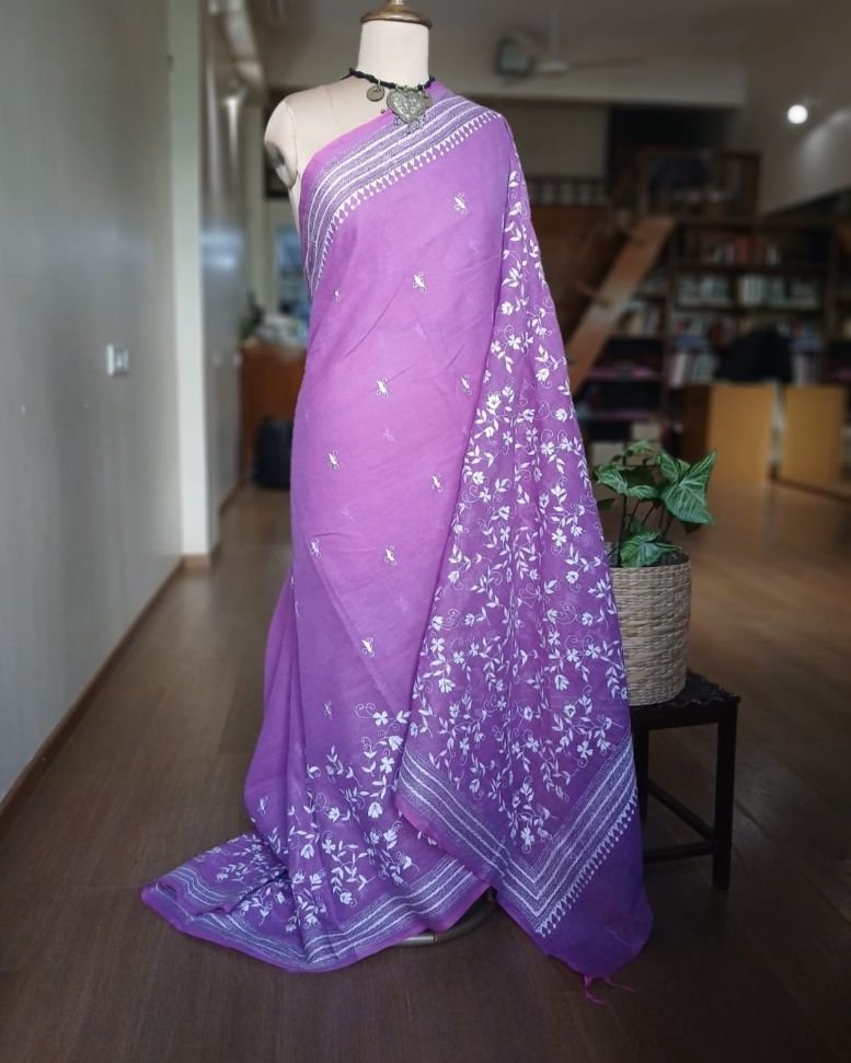 Cotton Kantha Saree from Santiniketan – (KNCS1051)