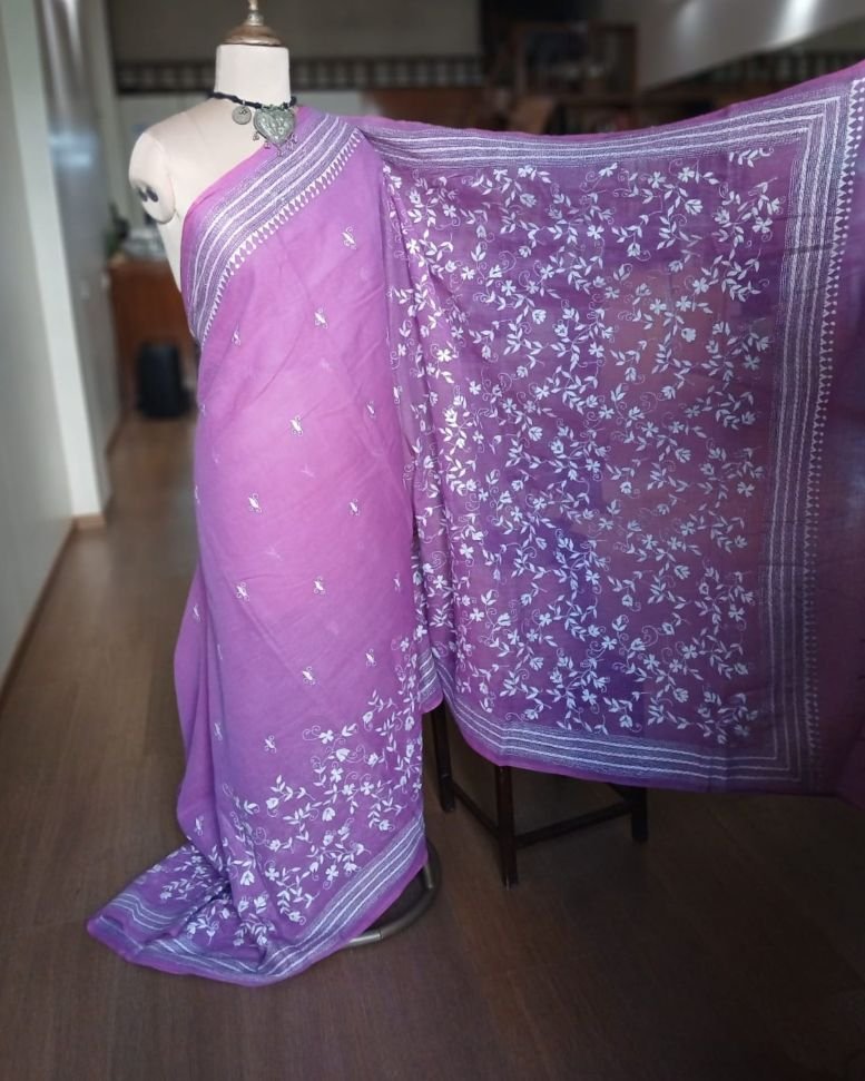 Cotton Kantha Saree from Santiniketan – (KNCS1051) - Image 6