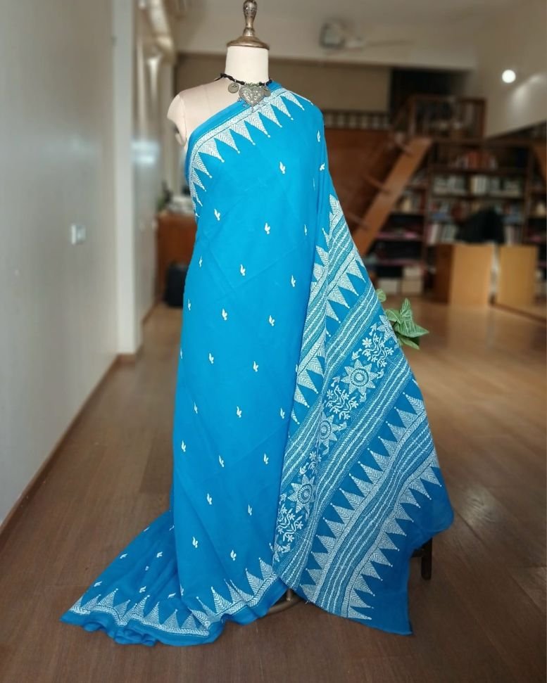 Cotton Kantha Saree from Santiniketan – (KNCS1048)