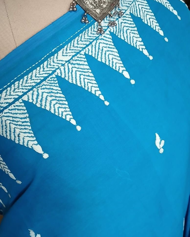 Cotton Kantha Saree from Santiniketan – (KNCS1048) - Image 7