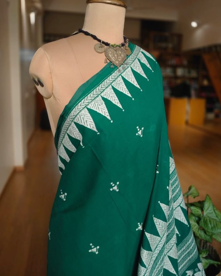 Cotton Kantha Saree from Santiniketan – (KNCS1058) - Image 2