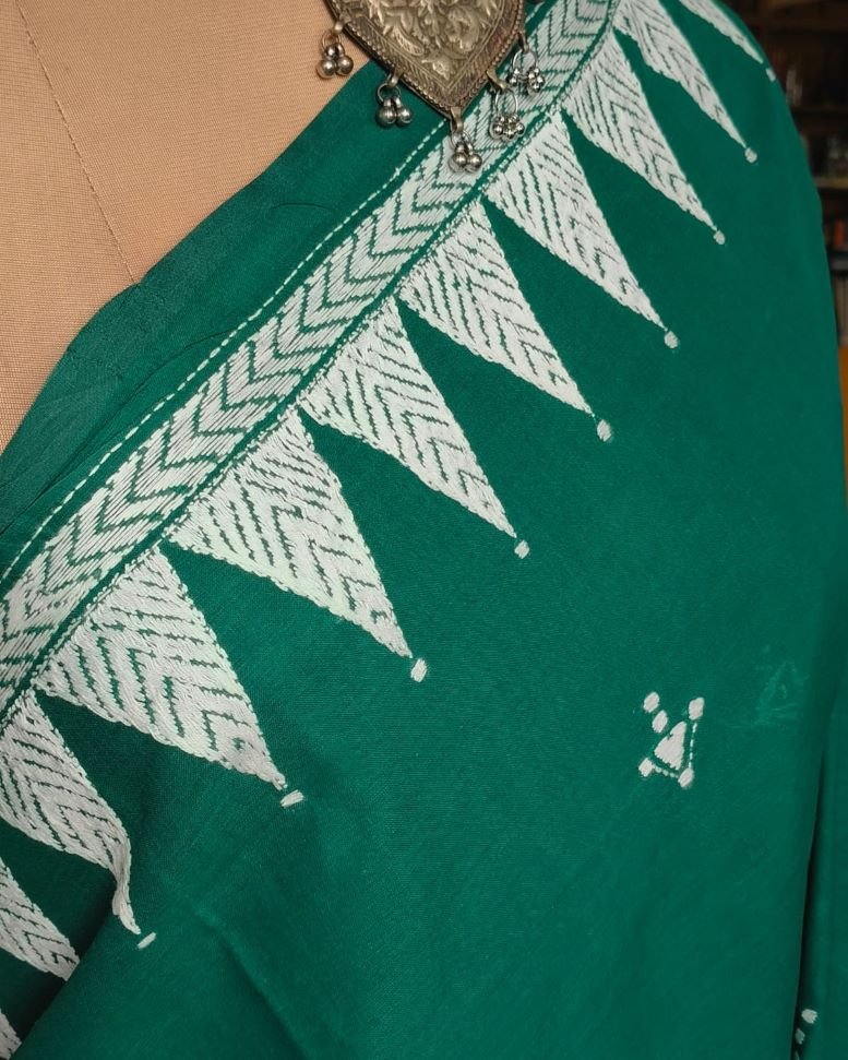 Cotton Kantha Saree from Santiniketan – (KNCS1058) - Image 3