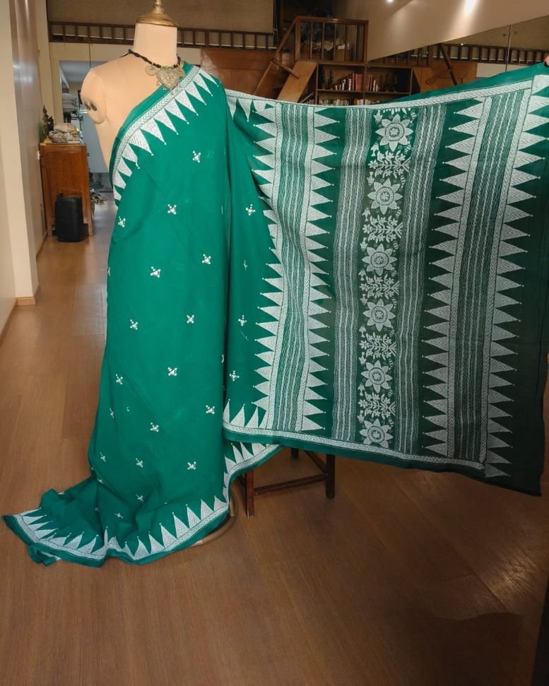 Cotton Kantha Saree from Santiniketan – (KNCS1058) - Image 5