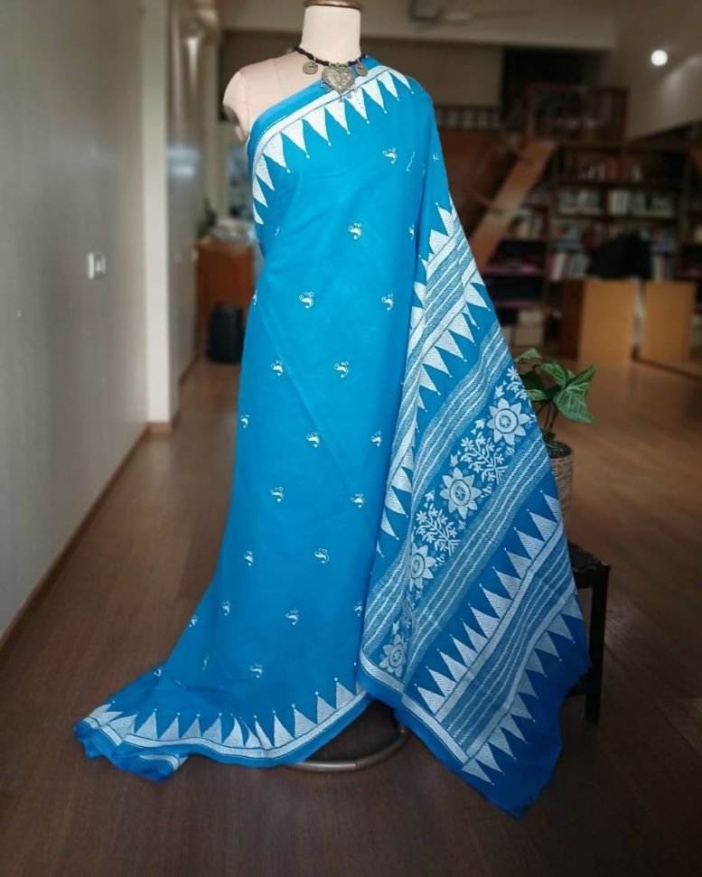 Cotton Kantha Saree from Santiniketan – (KNCS1054)