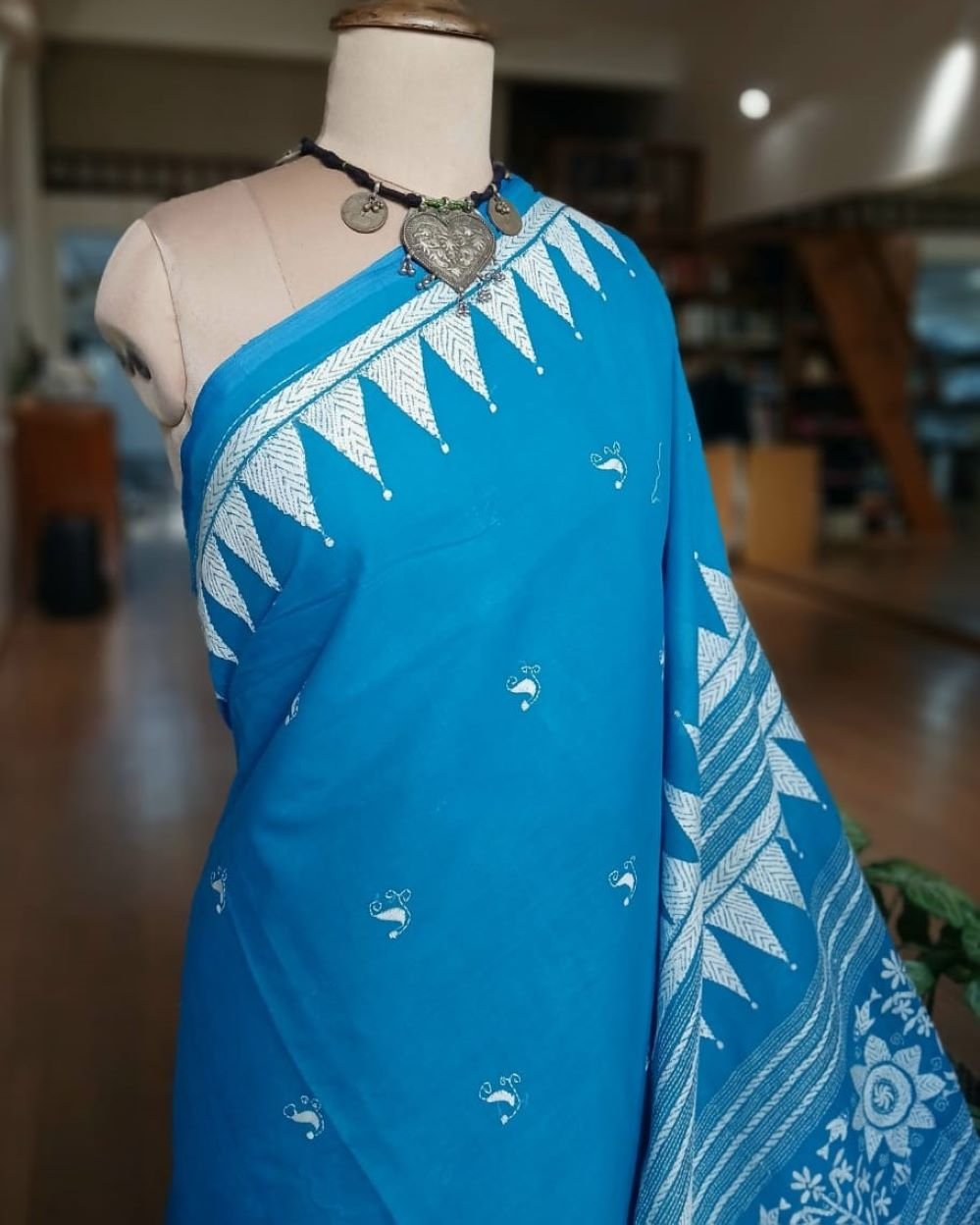 Cotton Kantha Saree from Santiniketan – (KNCS1054) - Image 6