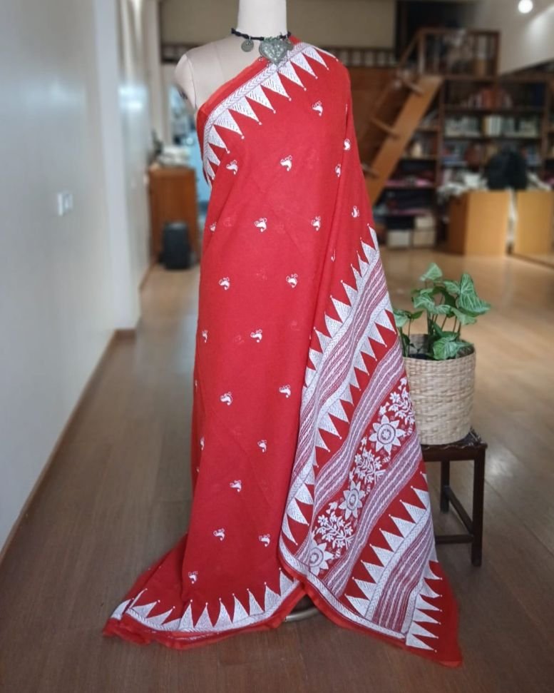 Cotton Kantha Saree from Santiniketan – (KNCS1043)