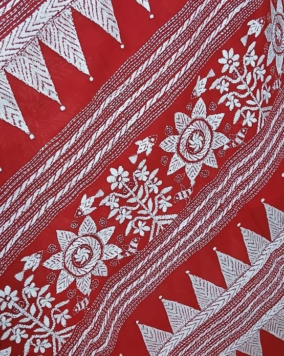 Cotton Kantha Saree from Santiniketan – (KNCS1043) - Image 4