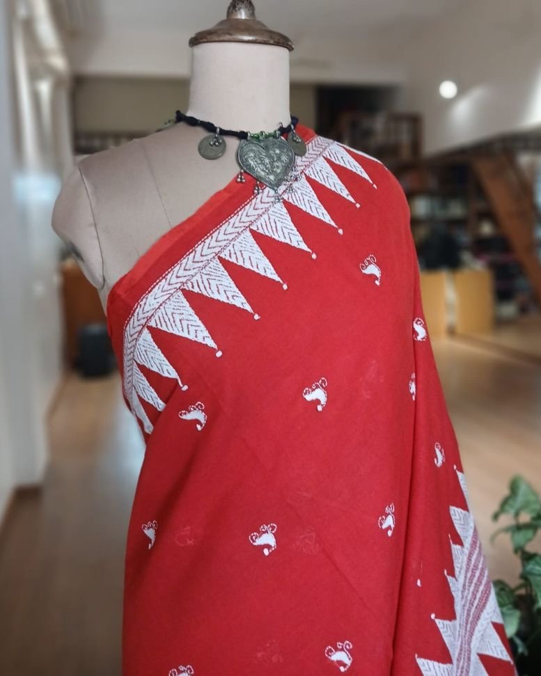 Cotton Kantha Saree from Santiniketan – (KNCS1043) - Image 2