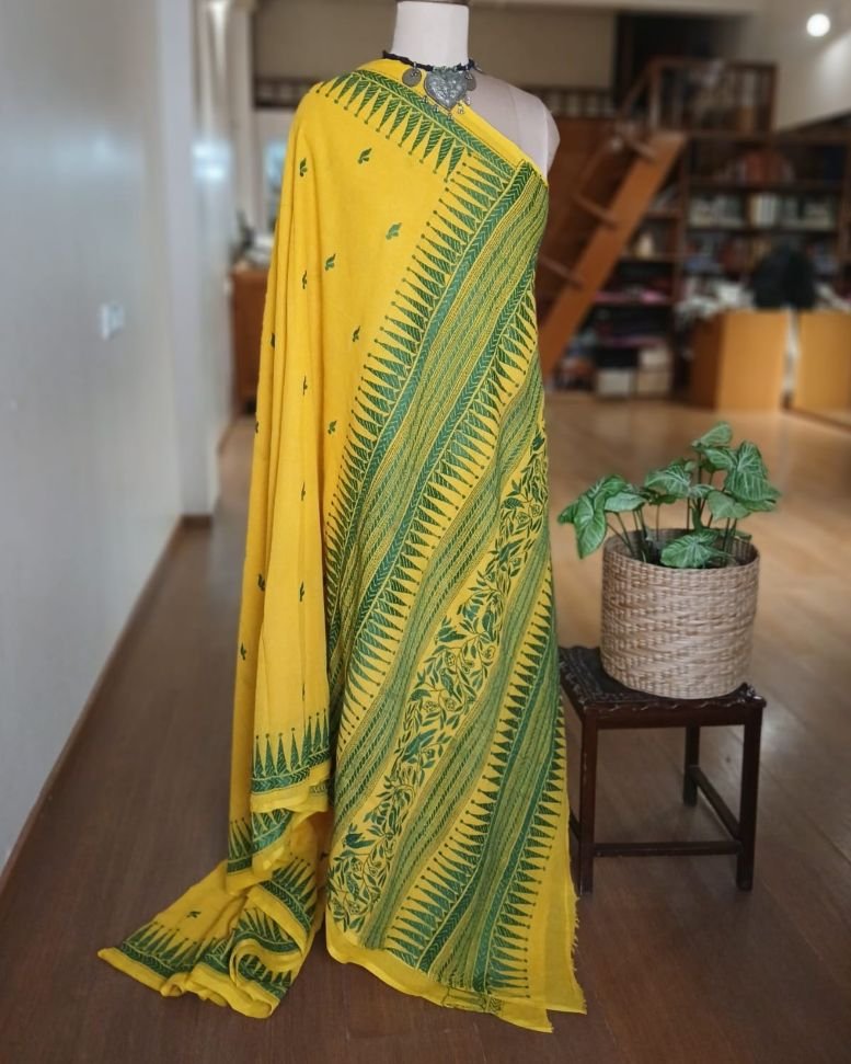 Cotton Kantha Saree from Santiniketan – (KNCS1044) - Image 8
