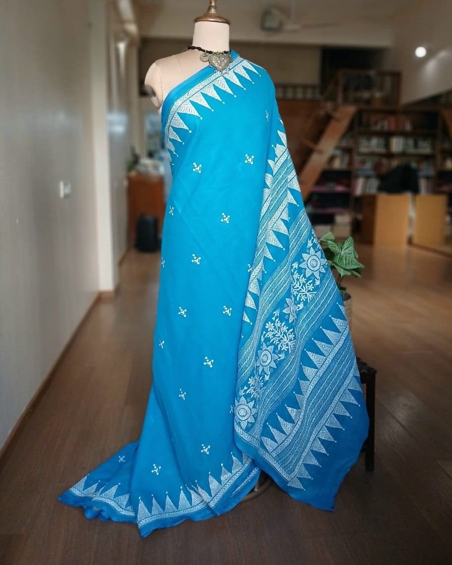 Cotton Kantha Saree from Santiniketan – (KNCS1046)