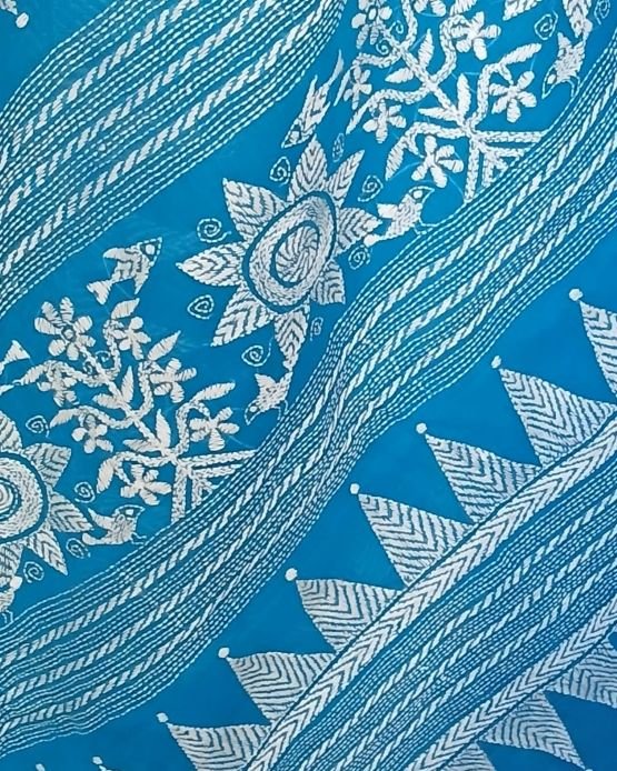 Cotton Kantha Saree from Santiniketan – (KNCS1046) - Image 3