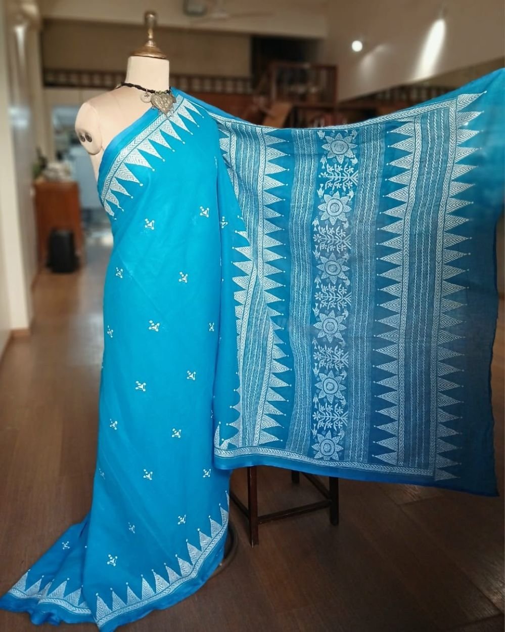 Cotton Kantha Saree from Santiniketan – (KNCS1046) - Image 6