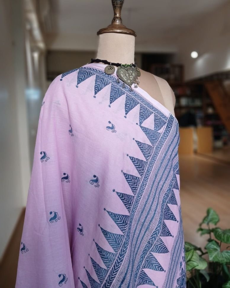 Cotton Kantha Saree from Santiniketan – (KNCS1047) - Image 2