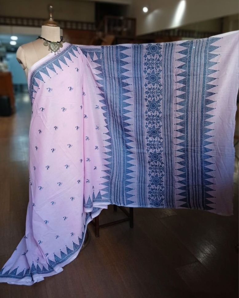 Cotton Kantha Saree from Santiniketan – (KNCS1047) - Image 4