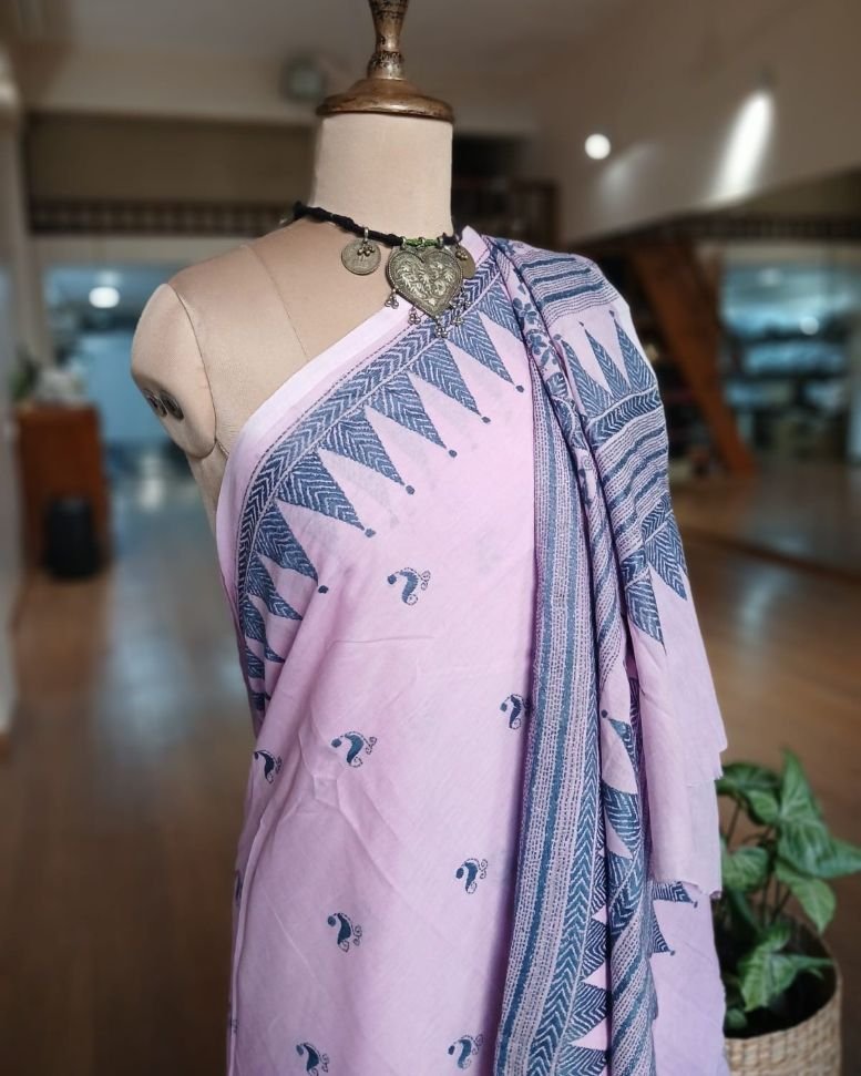 Cotton Kantha Saree from Santiniketan – (KNCS1047) - Image 5