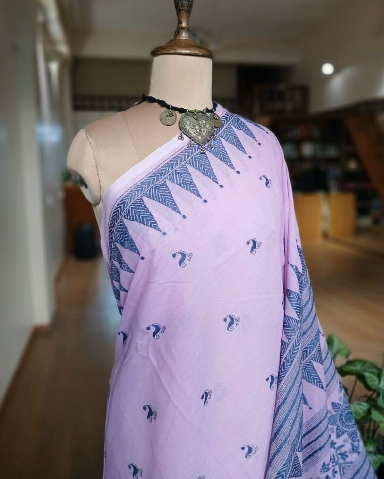 Cotton Kantha Saree from Santiniketan – (KNCS1047) - Image 8