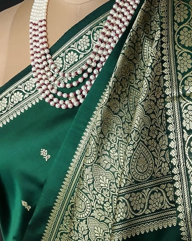 Banarasi No Zari Katan Silk Saree – (NZSS0005) - Image 5