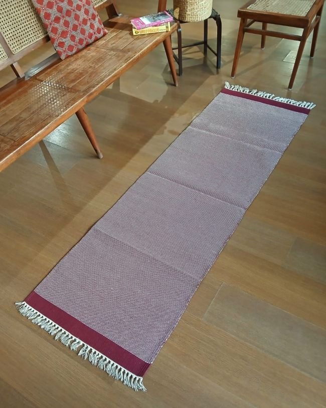 Handwoven Dhurrie from Warangal (2 x 6 ft) - (HDFW0003) - Image 2