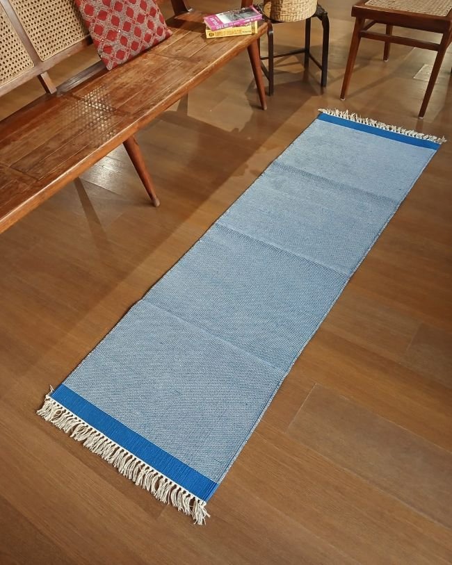 Handwoven Dhurrie from Warangal (2 x 6 ft) - (HDFW0004) - Image 2