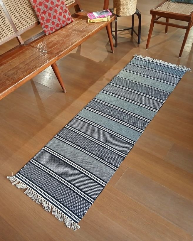 Handwoven Dhurrie from Warangal (2 x 6 ft) - (HDFW0006) - Image 2