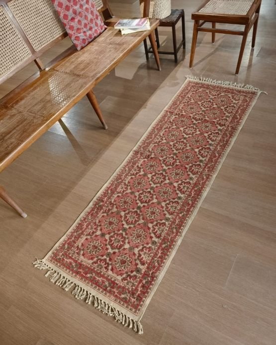 Kalamkari Dhurrie from Warangal (2 x 6 ft) – (NWKD1046) - Image 2