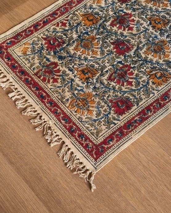 Kalamkari Dhurrie from Warangal (2 x 6 ft) – (NWKD1047)