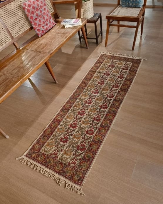 Kalamkari Dhurrie from Warangal (2 x 6 ft) – (NWKD1048) - Image 2