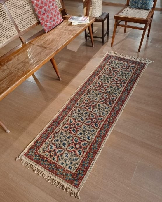 Kalamkari Dhurrie from Warangal (2 x 6 ft) – (NWKD1050) - Image 2