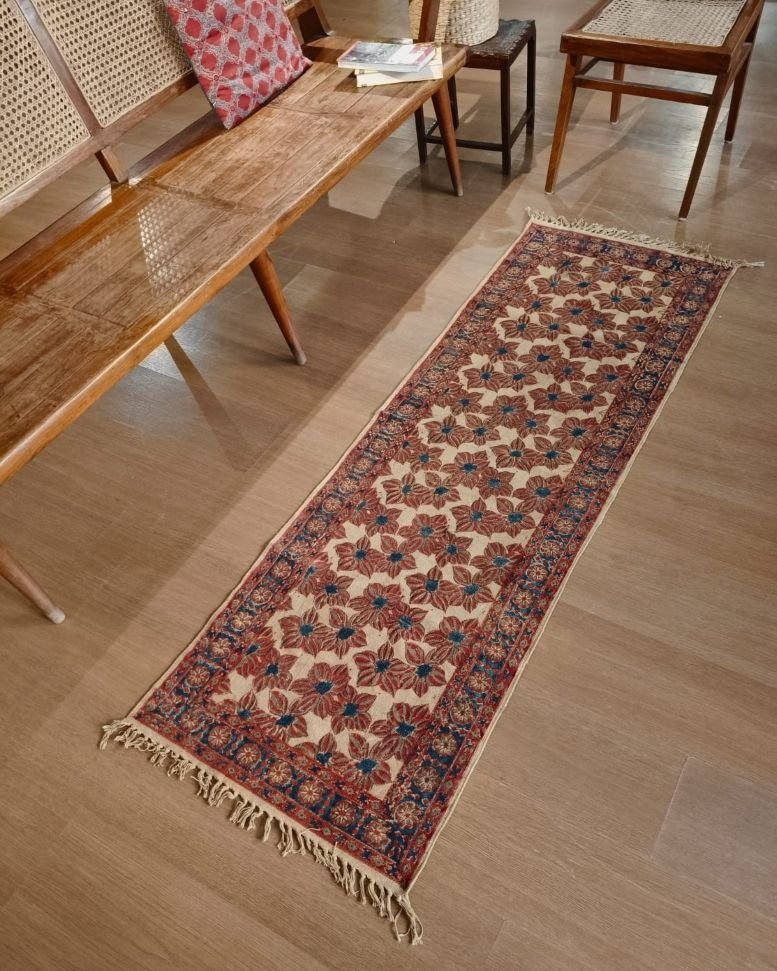 Kalamkari Dhurrie from Warangal (2 x 6 ft) – (NWKD1035) - Image 2