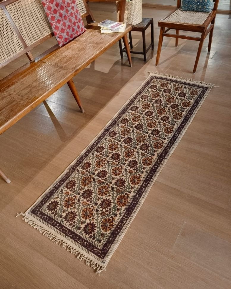 Kalamkari Dhurrie from Warangal (2 x 6 ft) – (NWKD1061) - Image 2