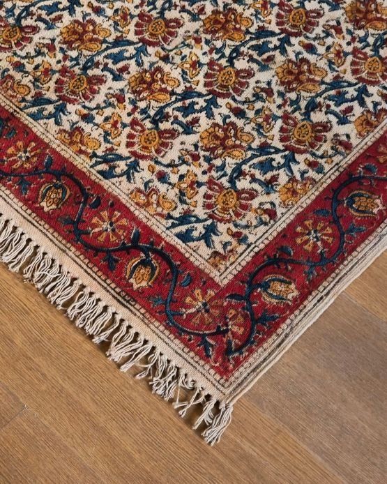 Kalamkari Dhurrie from Warangal (5 x 3 ft) – (NWKD1164)