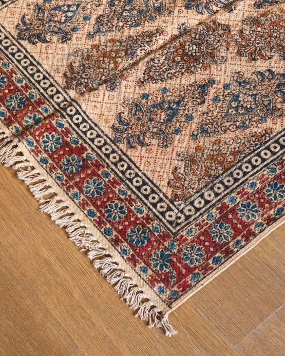 Kalamkari Dhurrie from Warangal (5 x 3 ft) – (NWKD1166)