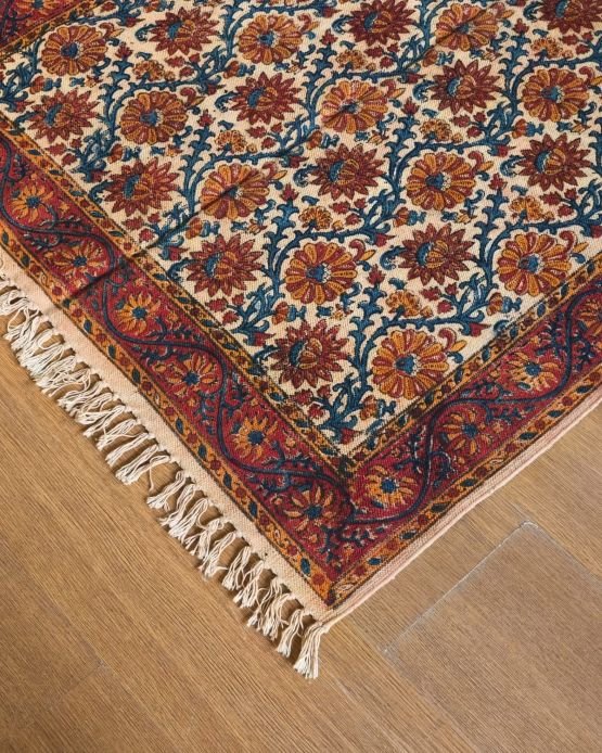 Kalamkari Dhurrie from Warangal (5 x 3 ft) – (NWKD1167)