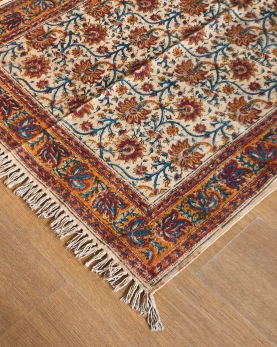 Kalamkari Dhurrie from Warangal (5 x 3 ft) – (NWKD1169)