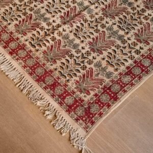 Kalamkari Dhurrie from Warangal (5 x 3 ft) – (NWKD1170)