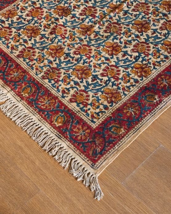 Kalamkari Dhurrie from Warangal (5 x 3 ft) – (NWKD1174)