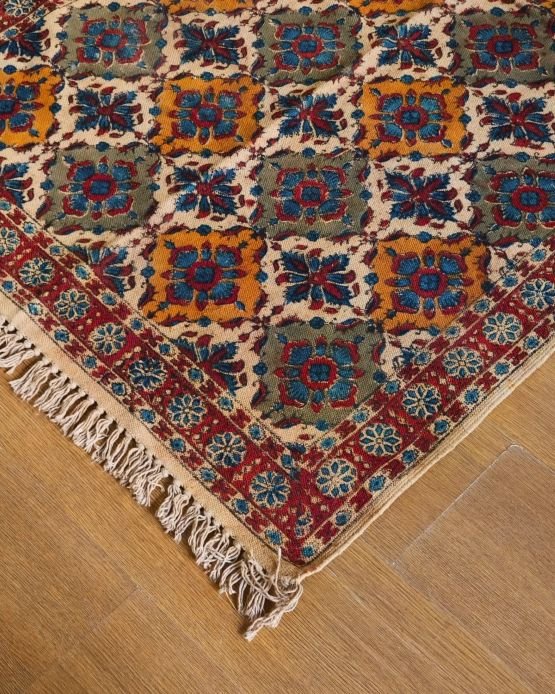 Kalamkari Dhurrie from Warangal (5 x 3 ft) – (NWKD1175)