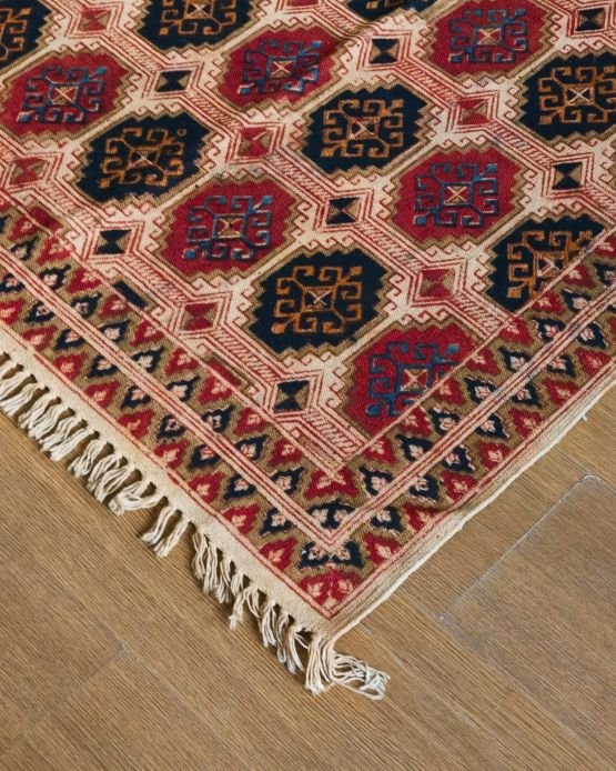 Kalamkari Dhurrie from Warangal (5 x 3 ft) – (NWKD1176)