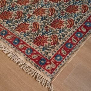 Kalamkari Dhurrie from Warangal (5 x 3 ft) – (NWKD1178)