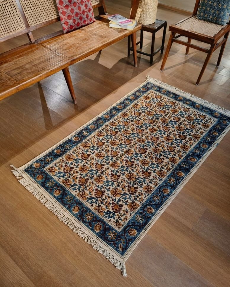 Kalamkari Dhurrie from Warangal (5 x 3 ft) – (NWKD1152) - Image 2