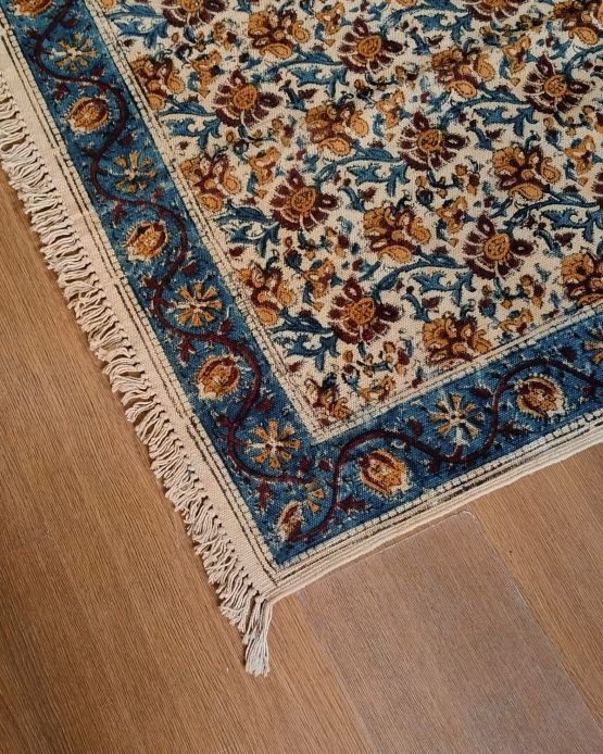 Kalamkari Dhurrie from Warangal (5 x 3 ft) – (NWKD1152)